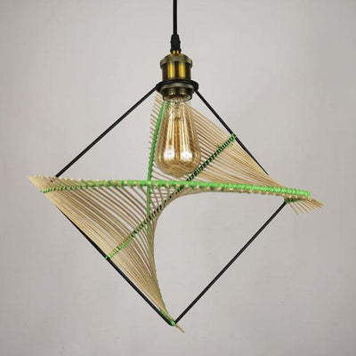 Creative Twisted Rattan Weaving 1-Licht-Pendelleuchte 