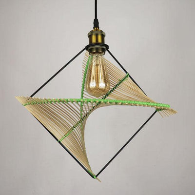 Creative Twisted Rattan Weaving 1-Light Pendant Light