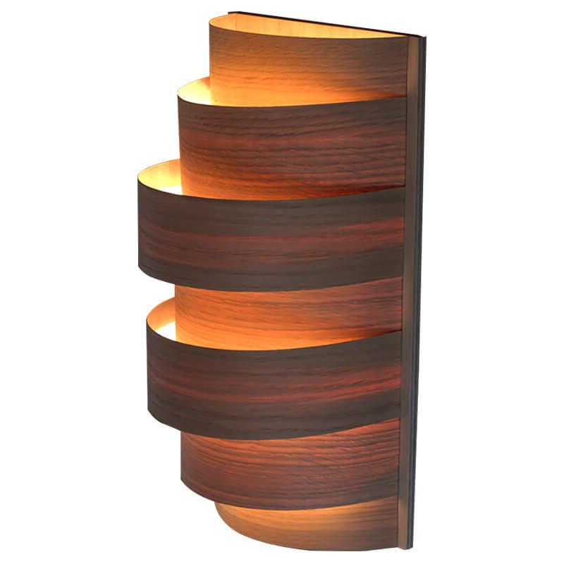 Vintage Wood Veneer 1-Light Wall Sconce Lamp