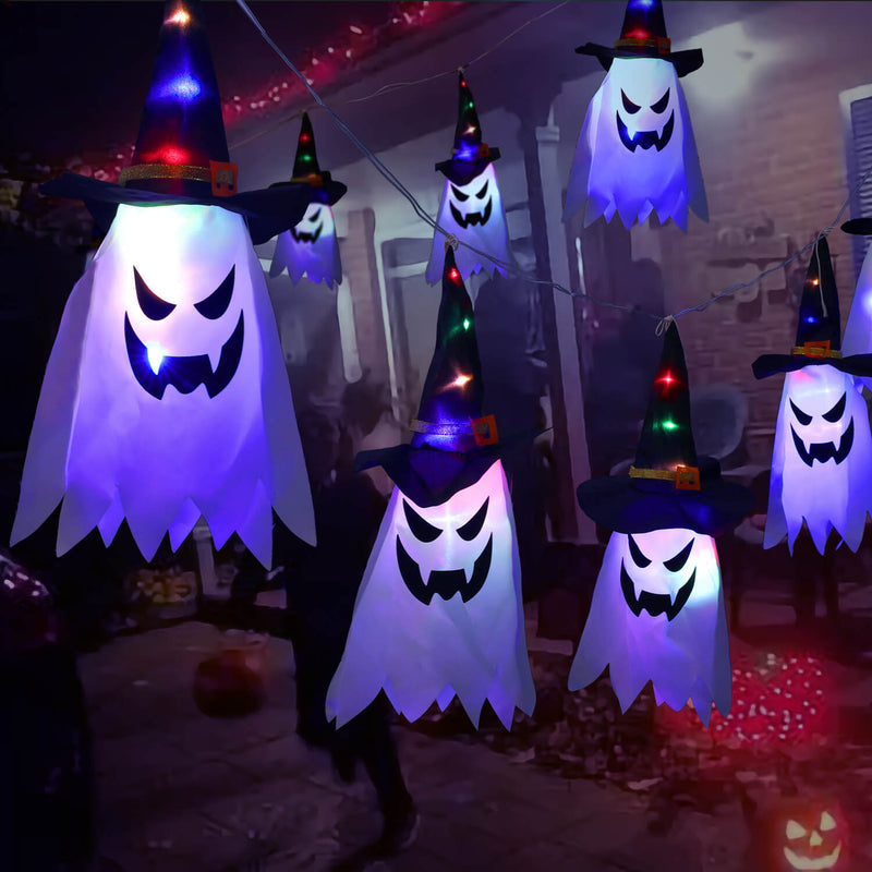 Halloween Ghost Wizard Hut Farbe Licht Stoff 1/5 Licht Batterie USB LED Lichterkette 