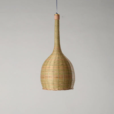 Bambus Weberei Flaschenform 1-Licht Chinesischer Stil Pendelleuchte 