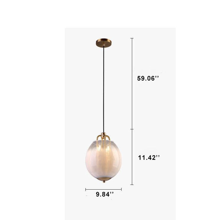Modern Oval Shape Gradient Glass 1-Light LED Pendant Light