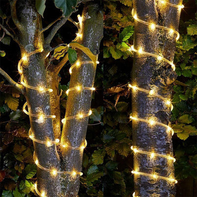 Guirlande solaire LED, fil de cuivre étanche, Tube d'extérieur, guirlande lumineuse 