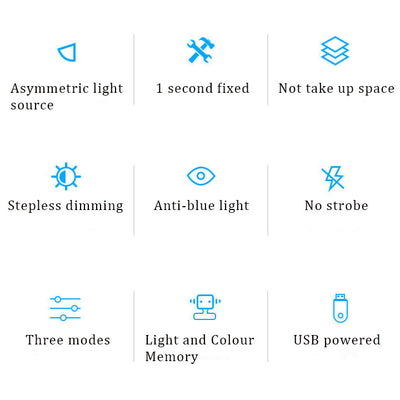 Computer Laptop Monitor Anti Blue Light E-Reading LED USB Rechargeable Screen Lamp