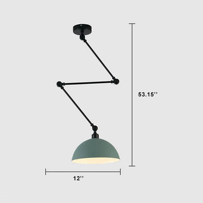 Nordic 1-Light Bowl Extendable Semi-Flush Mount Lighting