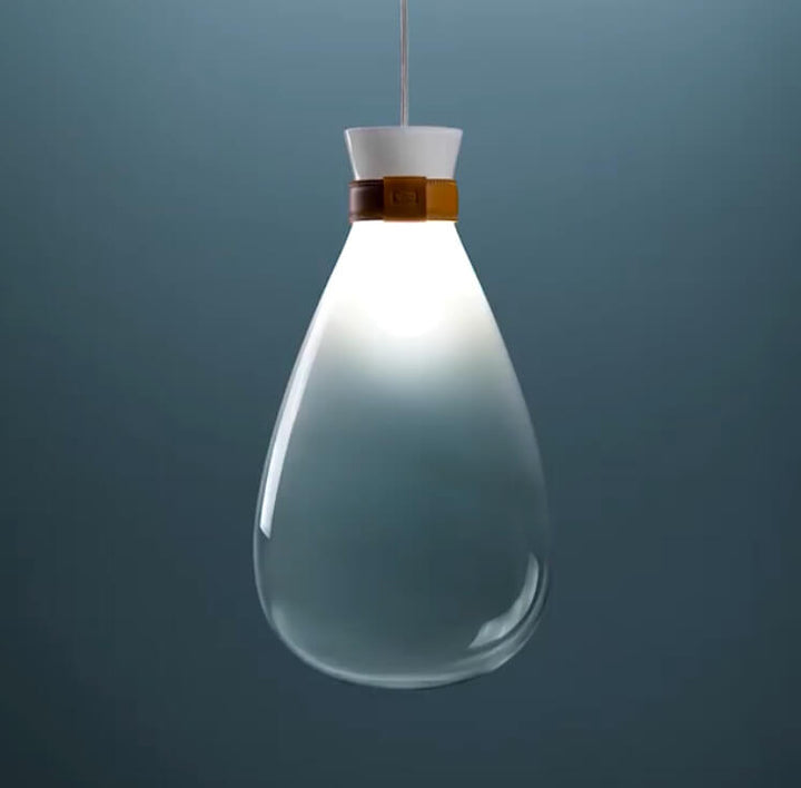 Lampe suspendue LED moderne et créative en verre avec bouteille en forme de goutte d&