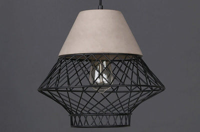 Retro Iron Cement 1-Light Lantern Pendant Light