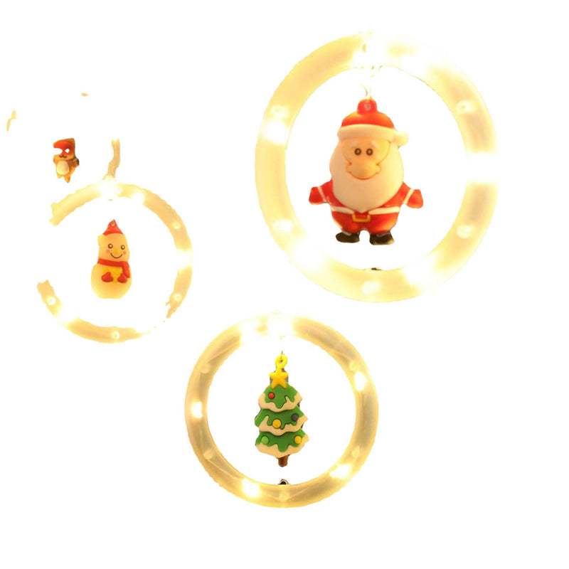 Décoration suspendue de poupée de cercle de noël, guirlande lumineuse USB à 10 LED 