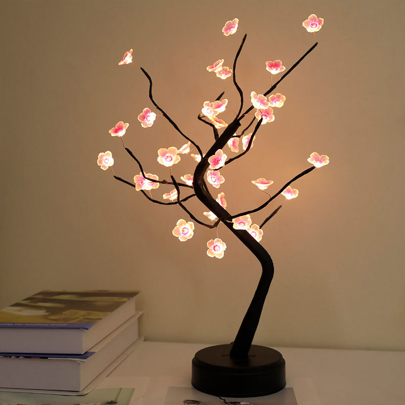 Bonsai Baum Licht Pflaumenblüten Licht Fernbedienung Kleine LED Tischlampen 
