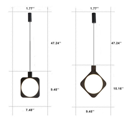 Modern Minimalist Black Geometrical Shape 1-Light LED Pendant Light