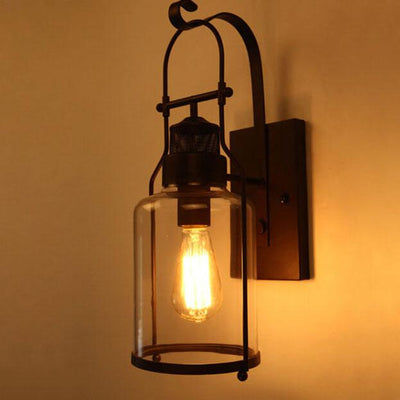 Vintage 1-Light Lantern Wall Sconce Lamps