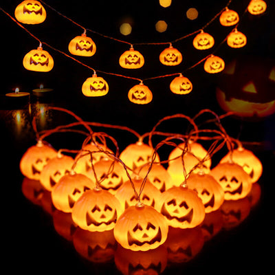 Halloween Kürbis Festliche Lampe Künstlerische 10/20 Lichter Kunststoff Batterie USB LED Lichterkette 