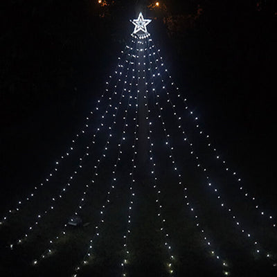 Lumières LED en forme de météores de Noël en cascade d'étoiles 