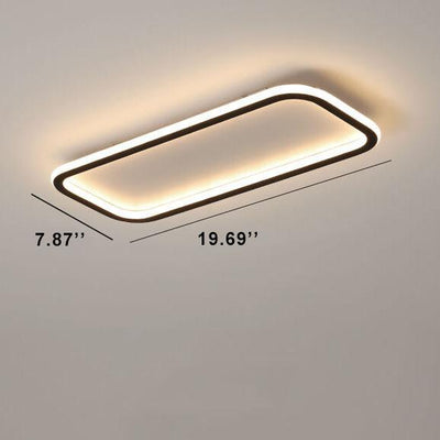 Minimalist 1-Light Linear Acrylic 3 Color Changeable LED Flush Mount Lighting