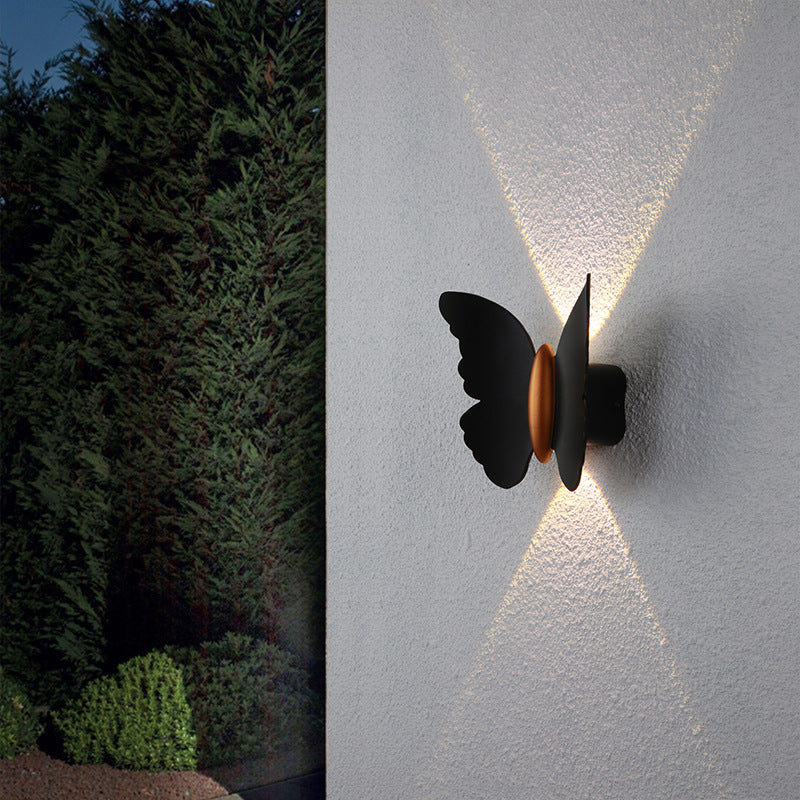 Creative Butterfly Shape Outdoor Patio LED Wall Sconce Lamp