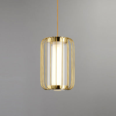 Moderne Goldlaternenform 1-Licht New Chinese Style Pendelleuchte 