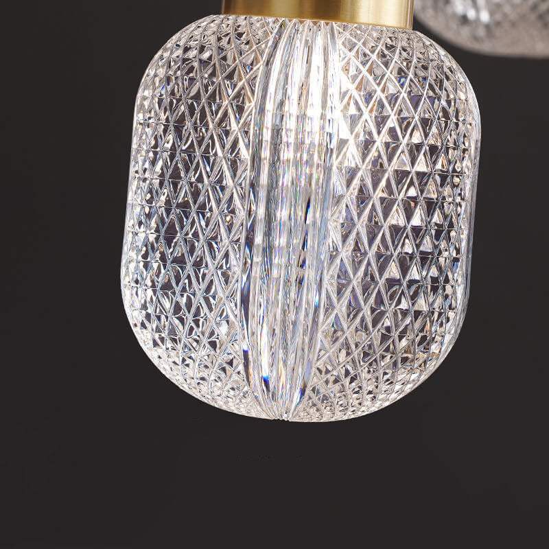 Modern Textured Glass 1-Light Hanging Jar Pendant Light