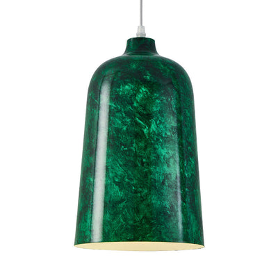 Modern Nostalgic Green Bell Shaped Steel 1-Light Pendant Light