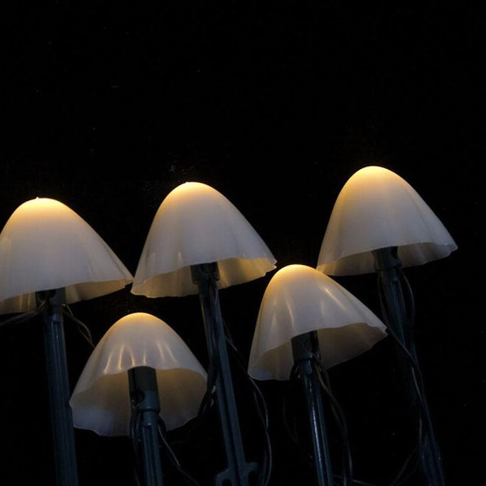 Contemporary Creative Plastic Solar LED Mushroom Lights String Lights For Outdoor Patio