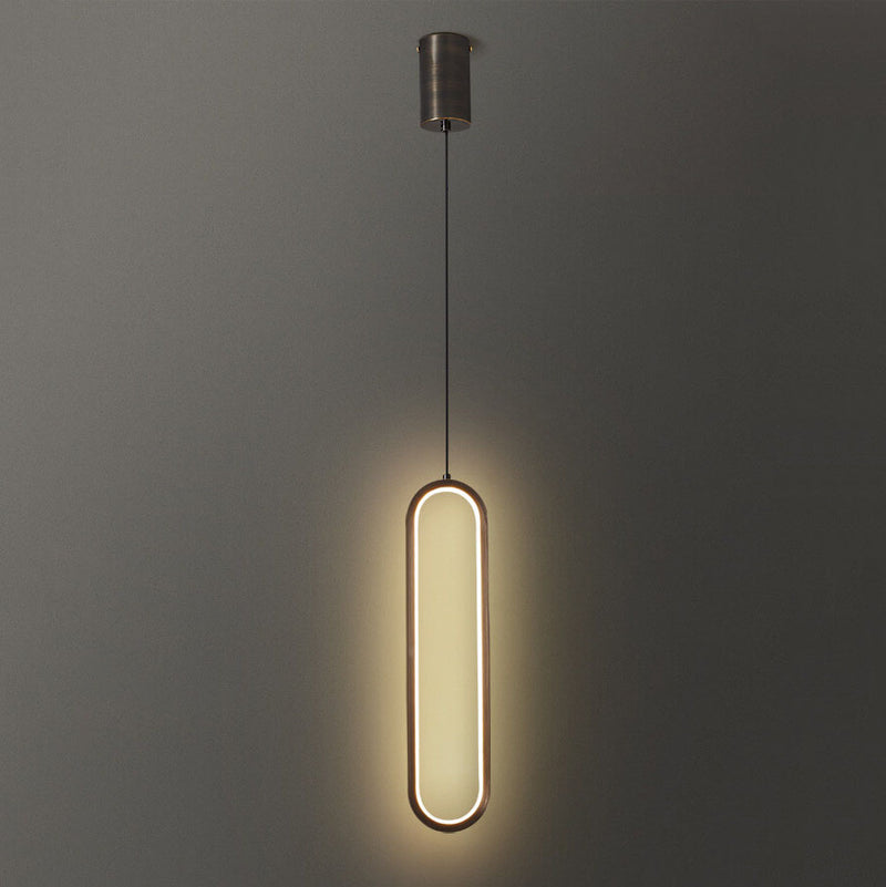 Modern Copper Long Ring 1-Light LED Pendant Light