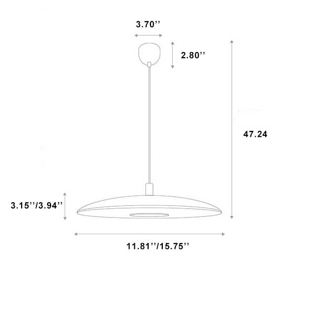 Lámpara colgante LED de 1 luz con forma de OVNI redondo nórdico 