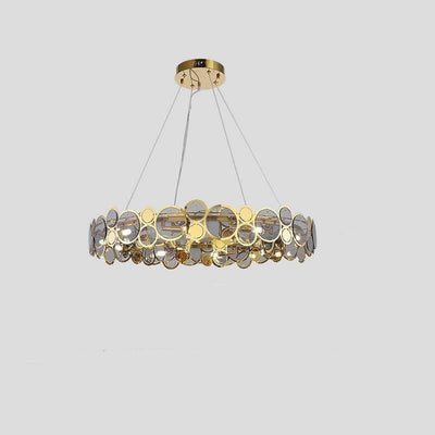 Modern Round Iron Glass 6/8 Light Led Chandeliers