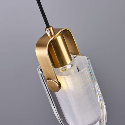 Modern 1-Light Barrel Crystal LED Pendant Light