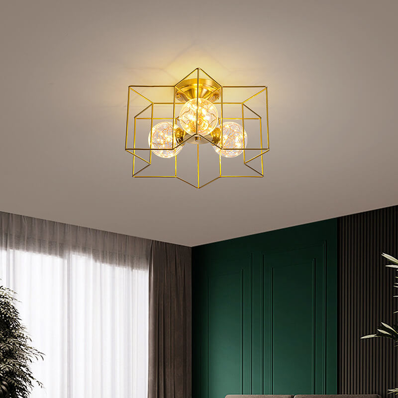 Modern Pentagram 1-5 Light 3 Color Changeable LED Semi-Flush Mount Lighting