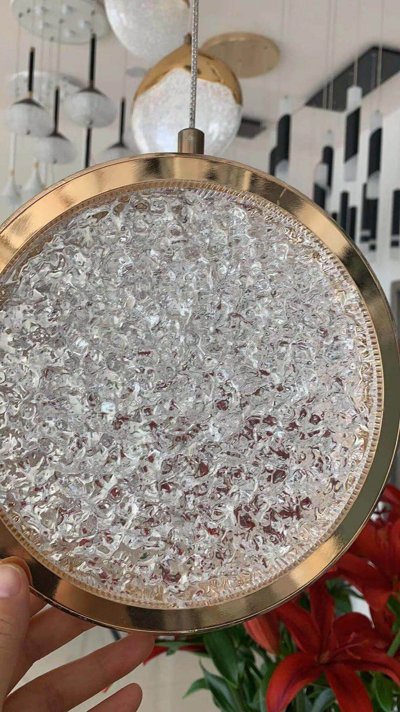 ضوء قلادة LED بلمسة حديثة وإبداعية بشكل دائري من الأكريليك بلمبة واحدة 