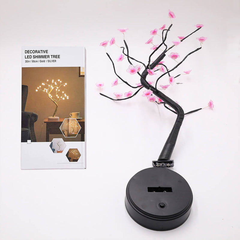 Bonsai Tree Light Plum Blossom Light Fernbedienung Kleine LED-Tischlampen 