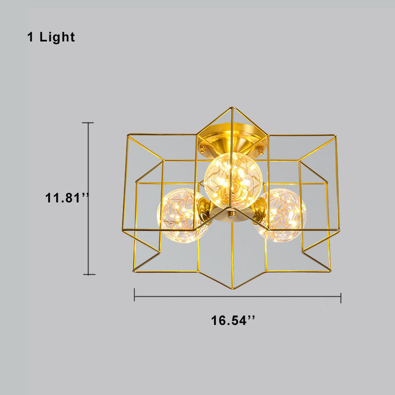 Modern Pentagram 1-5 Light 3 Color Changeable LED Semi-Flush Mount Lighting