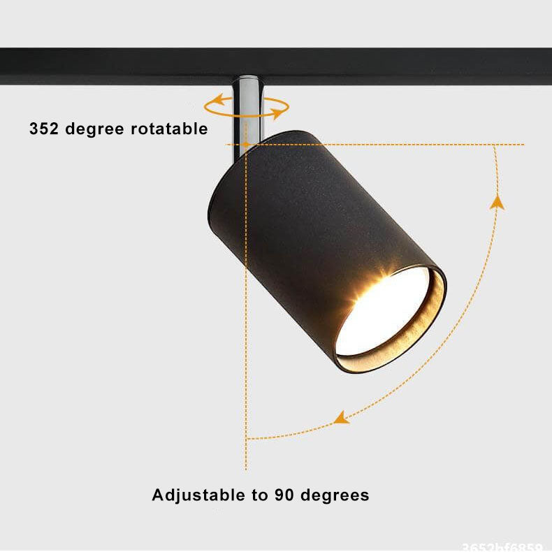 Projecteur sur rail 10W, éclairage sur rail LED rotatif en aluminium 