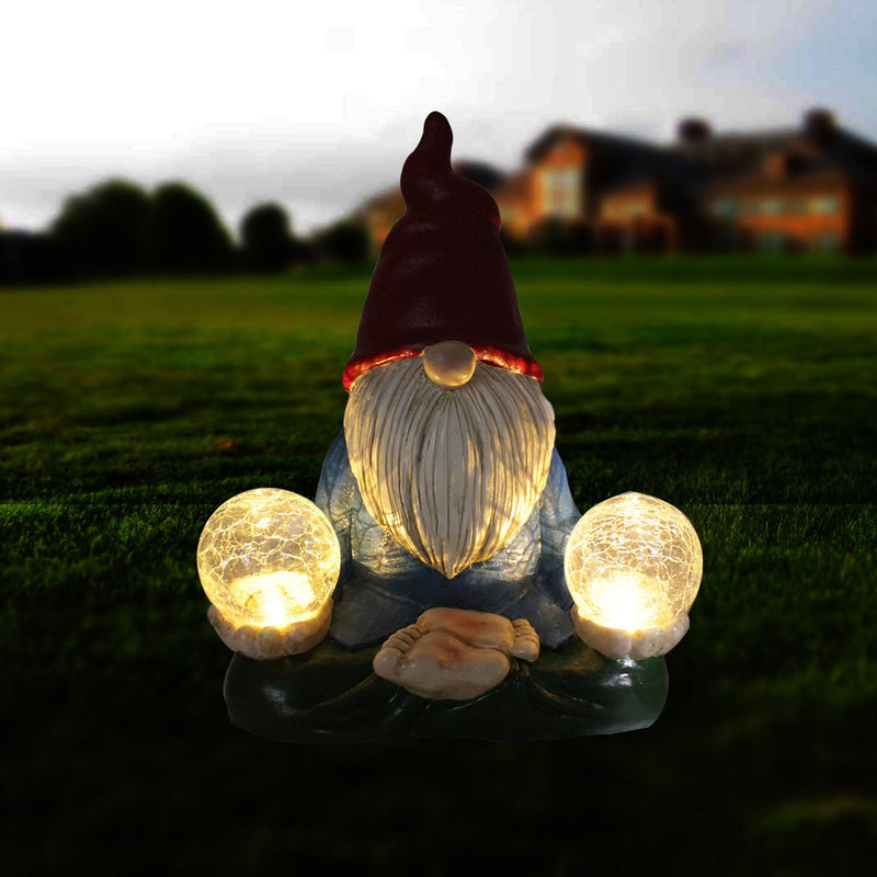Solar Resin Dwarf Elf Outdoor LED Decorative Garden Light