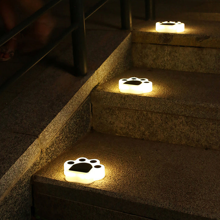 Luz enterrada de jardín de césped redonda LED solar para exteriores en forma de pata de oso 