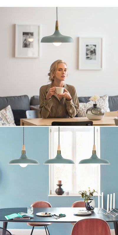 Eisen-Lampenschirm Bunt 1-Licht Verstellbare Länge Einzelne Kuppel Pendelleuchte 
