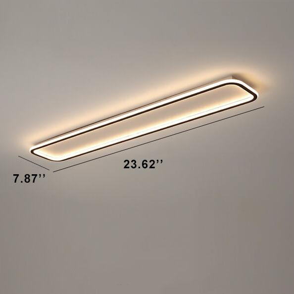 Minimalist 1-Light Linear Acrylic 3 Color Changeable LED Flush Mount Lighting