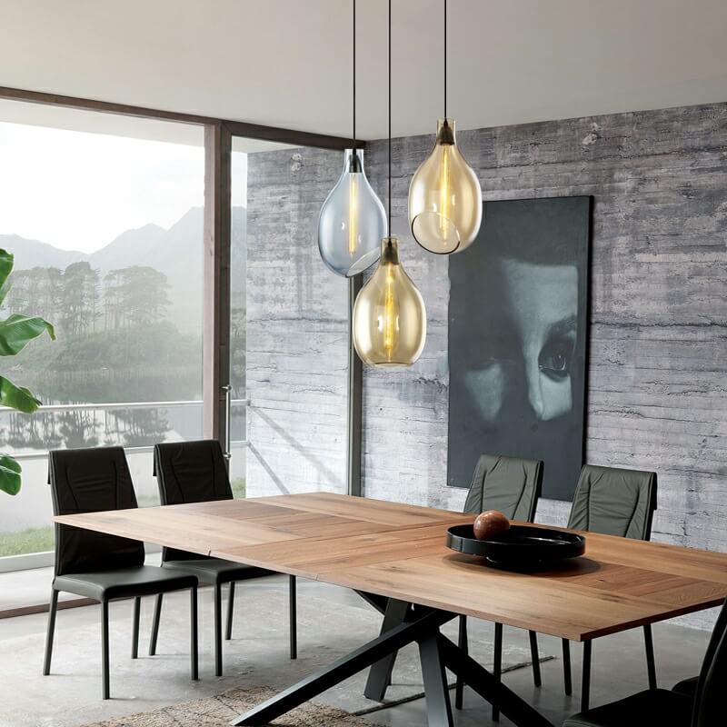 Modern Minimalist Oval Bottle Glass 1-Light Pendant Light