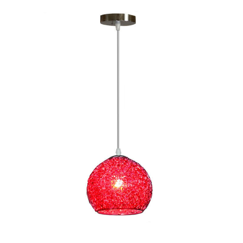 Modern Aluminum Wire 1-Light Dome Pendant Light