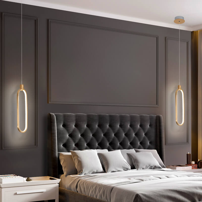 ضوء قلادة LED من الألومنيوم بإضاءة واحدة بتصميم حلقي بسيط 