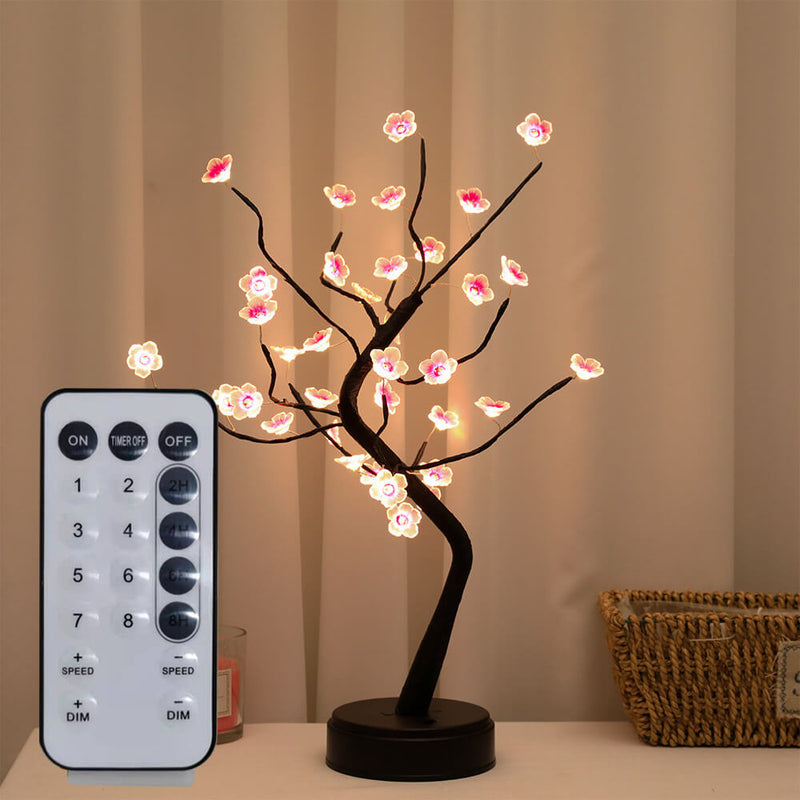 Bonsai Baum Licht Pflaumenblüten Licht Fernbedienung Kleine LED Tischlampen 