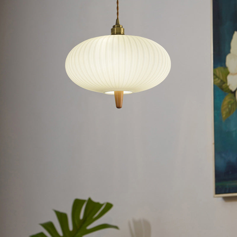 Moderne Glasschirm Japanischer Stil Retro 1-Licht Pendelleuchte 