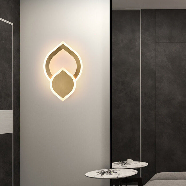 Moderne 1-flammige Blattform LED-Wandleuchte mit 3-fach Farbwechsel 