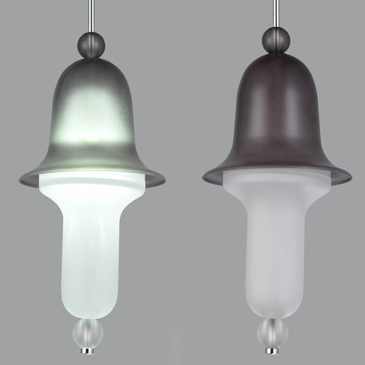 Simple Creative Colorful Bell Glass 1-Light LED Pendant Light