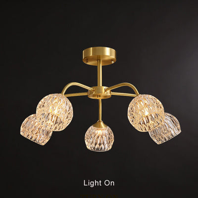 Crystal 5-Light Semi-Flush Mount Lighting