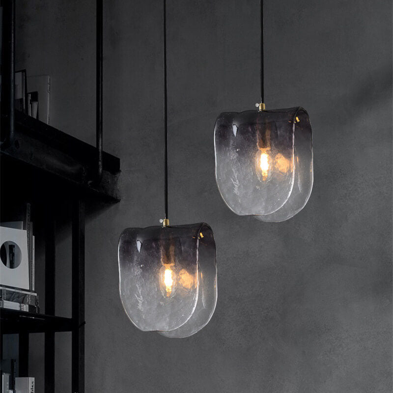 Post-modern Creative Gradient Smoke Gray Glass 1-Light Pendant Light