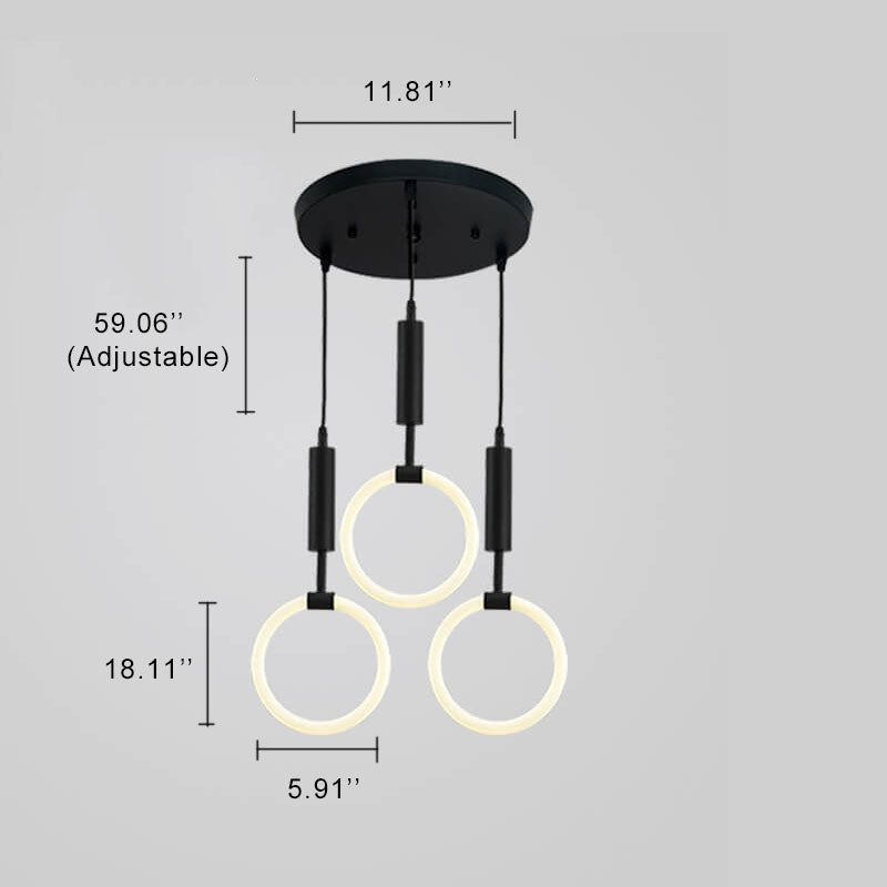 Moderne Kreisring 3-Licht LED Kronleuchter 