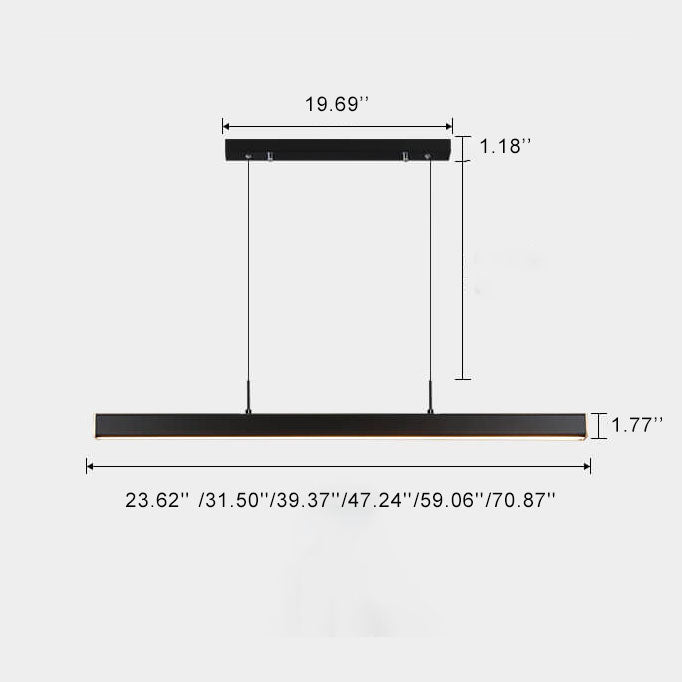 Lampe suspendue LED à longue bande minimaliste moderne 