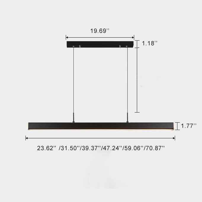 Modern Minimalist Long Strip LED Pendant Light