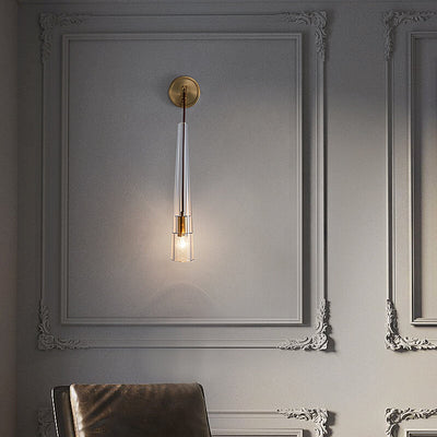 Modern Crystal 1-Light Baseball Bat Sconce Lamp