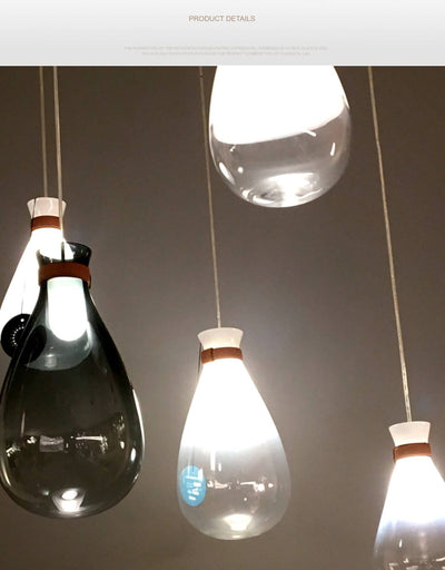 Modern Creative Glass Water Drop Bottle 1-Light LED Pendant Light